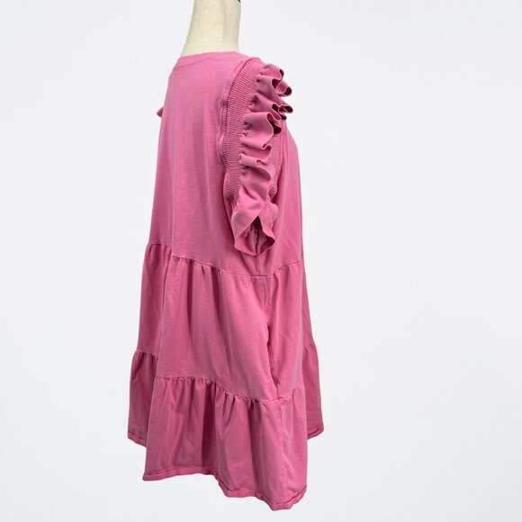English Factory Plus Size Bubblegum Pink Flutter Sleeve Dress - 3X - Picture 6 of 9